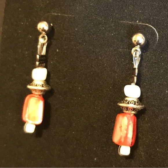 New Handmade Child’s Jewelry Set- Necklace, Bracelet & Earrings, Coral / Ivory - Picture 5 of 7